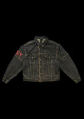 VESTE DENIM RUBAN ROUGE